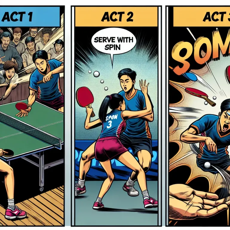 настольный теннис подачи с вращением